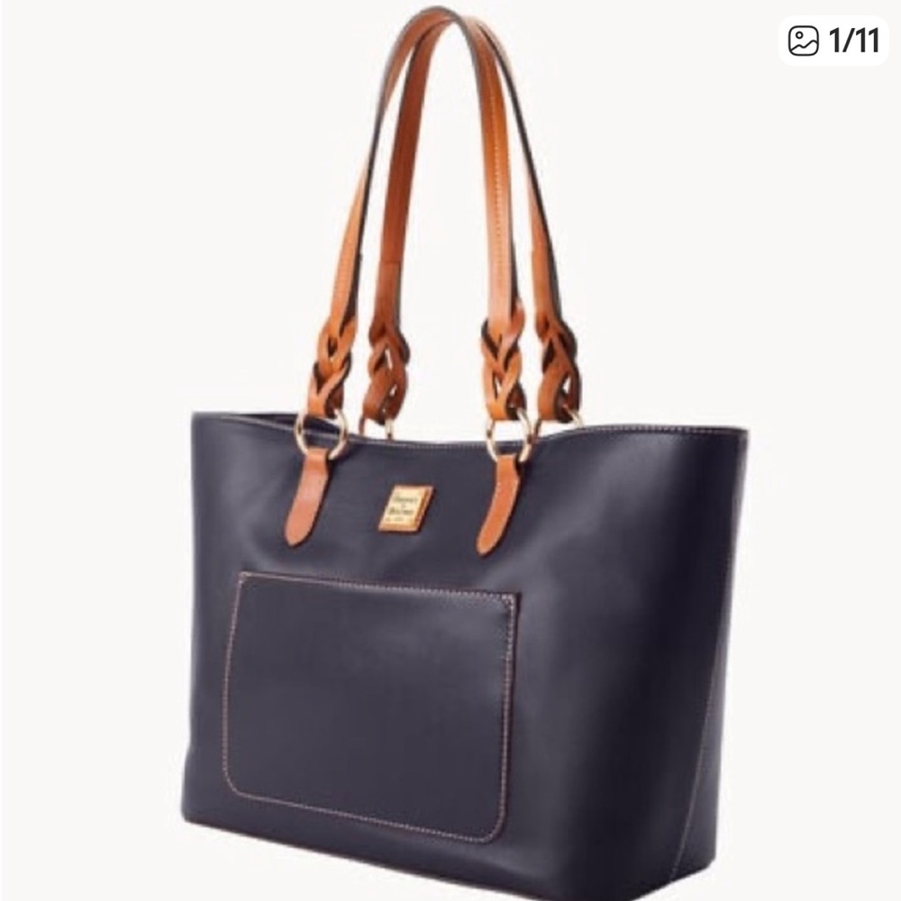 Dooney & Bourke Black and Tan Tote Bag